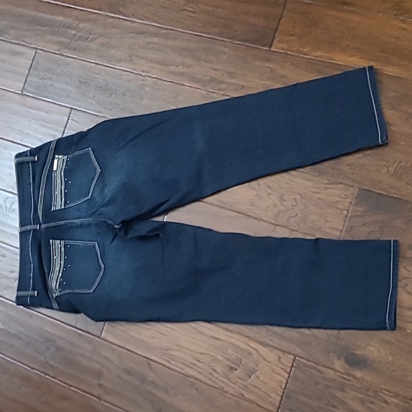 Chico's Dark Blue Crop Jeans with Embellishments size 0.5 (6) - Picture 2 of 10